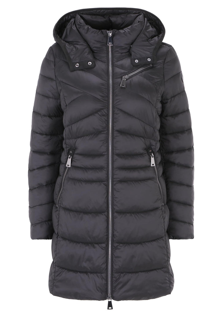 Gil Bret Damen Steppmantel mit Abnehmbarer Kapuze 36 Jet Black, 36 Jet Black