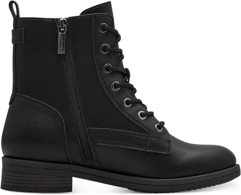 Tamaris Damen Combat Boots, Frauen Stiefeletten,TOUCHit-Fussbett 37 EU Schwarz, 37 EU Schwarz