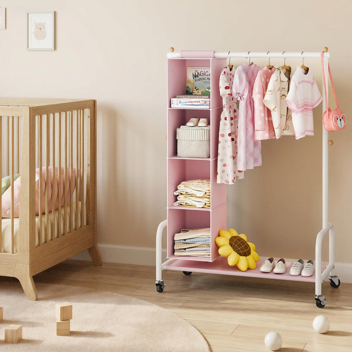 GRANNY SAYS Kinderkleiderstange mit hängendem Organizer, Kinderkleiderstange mit Rollen, Kleiderstän