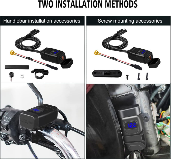 12V USB Steckdose Auto Ladegerät mit Schalter, Auto USB Ladegerät KFZ QC3.0 PD Type C mit Switch, KF