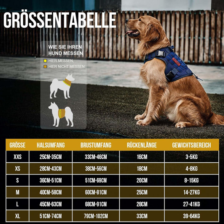 OneTigris Hundegeschirr, FIRE WATCHER Taktische Geschirr Sicherheitsgeschirr Hunde Hundeweste mit 1