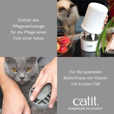 Catit Bürsten-Set für kurzhaarige Katzen, Bürsten für Kurzhaarkatzen Kurze Haare, Kurze Haare