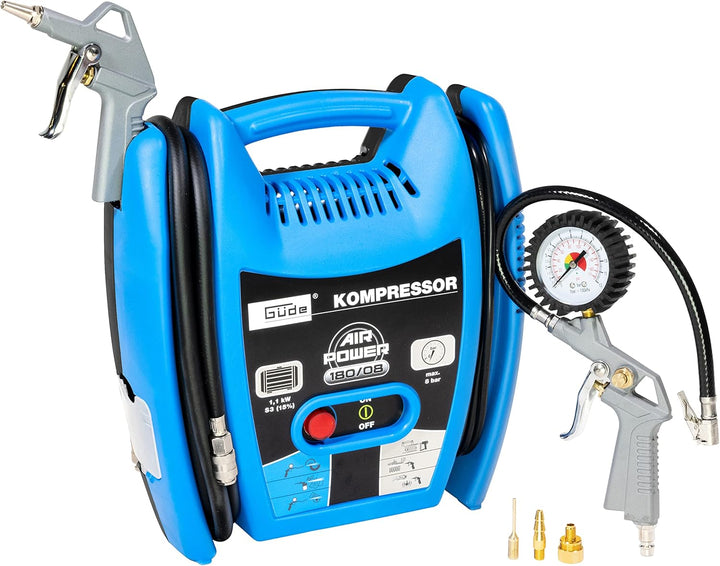 Güde Kompressor Airpower 180/08 & Makita 821550-0 Makpac Gr.2, Langlebig und Robust, 157 mm Bundle m