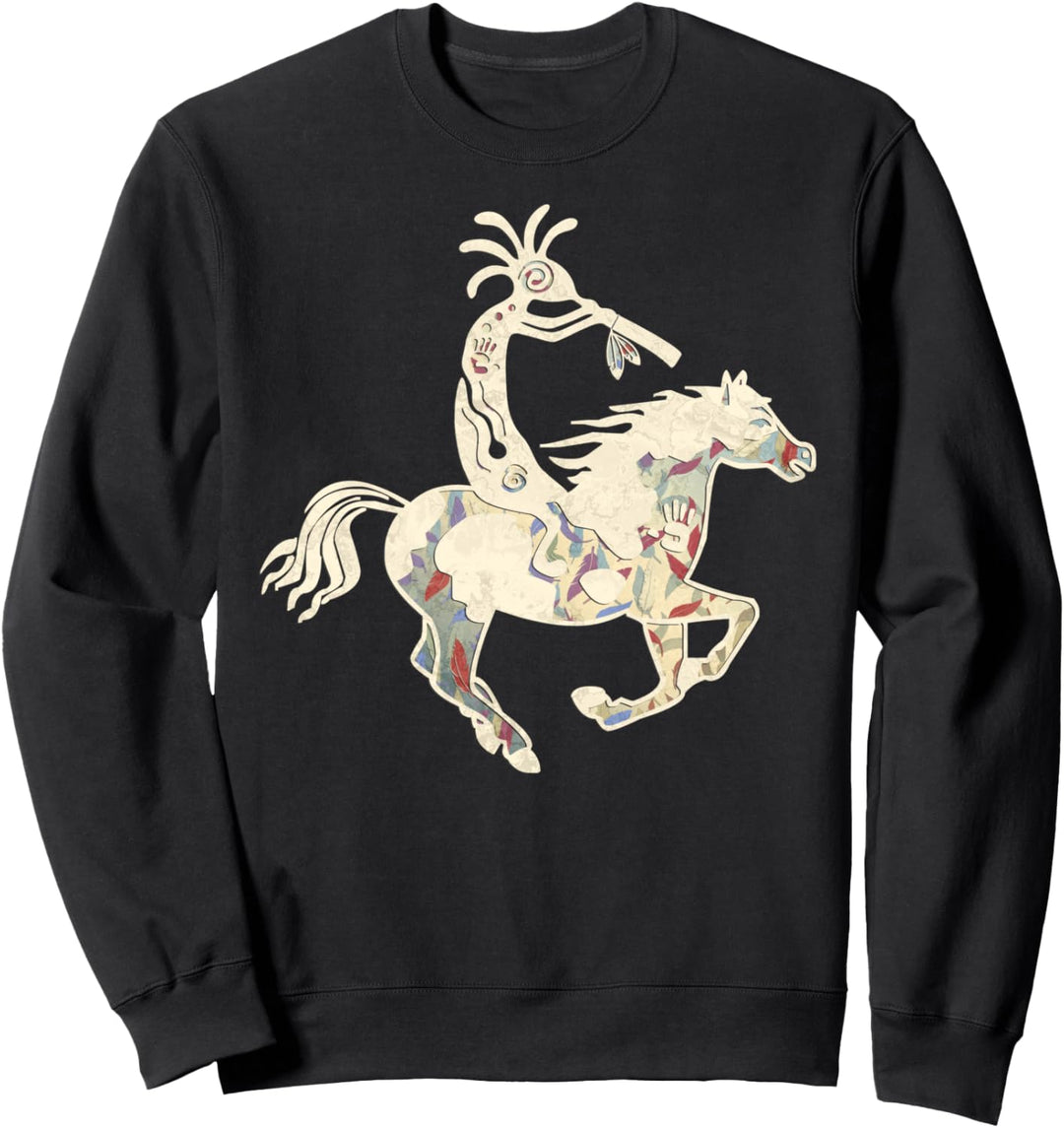 Kokopelli Musican Friend with Horse 2 - Fan Fun Sweatshirt