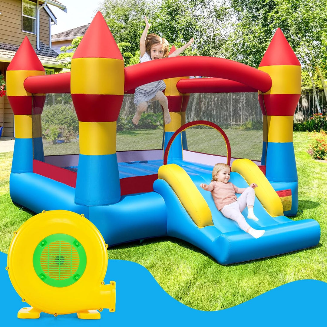 RELAX4LIFE 450W Gebläse Hüpfburg, Luftgebläse mit Praktischem Griff und 2 Erdspiessen, Leistung 1650