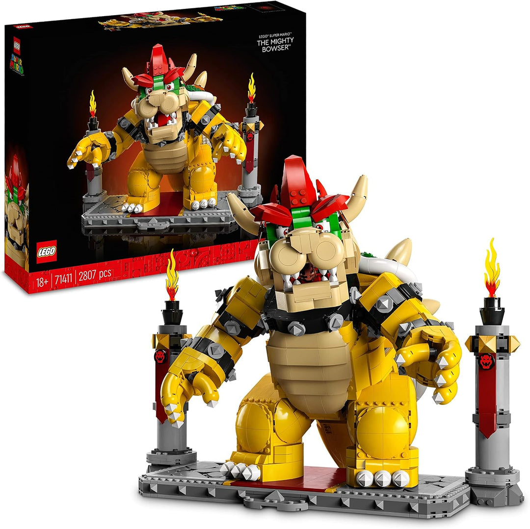 LEGO 71411 Super Mario Der mächtige Bowser, 3D-Modell-Bausatz, Bewegliche Figur zum Sammeln mit Duel