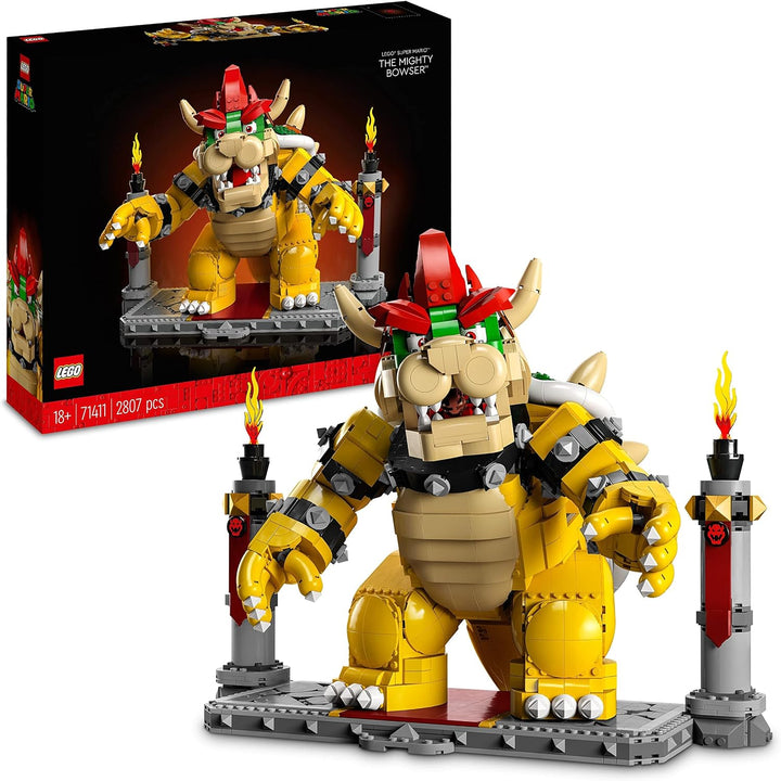 LEGO 71411 Super Mario Der mächtige Bowser, 3D-Modell-Bausatz, Bewegliche Figur zum Sammeln mit Duel