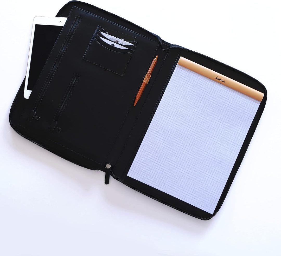 Rhodia 168100C - Konferenzmappe Rhodiarama, 19,5x25,5 cm, mit Etui, dehnbare Haupttasche, 2 flache R