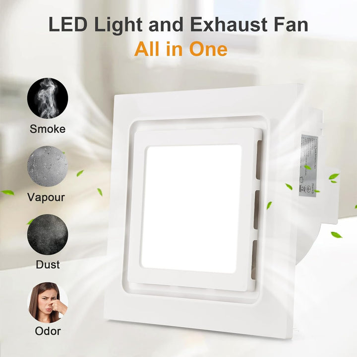 veco chajor 210mm Badlüfter mit LED Licht, Montageöffnung 210mm 8.3IN, 130 CFM, ultra-leiser 1,0-Son