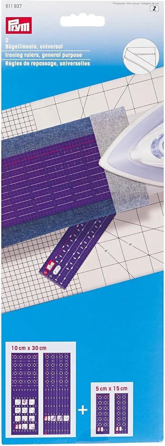 Prym 611937 Bügellineale universal Lineal & Trick-Marker (selbstlöschend), violett Bundle mit Trick-