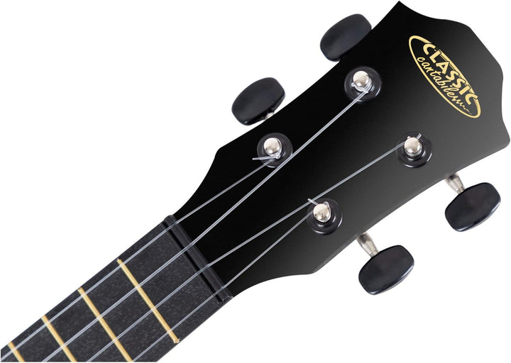 Classic Cantabile OV-04 BK Ukulele - Sopran-Ukulele im Roundback-Design - Mensur: 342 mm - Korpus un