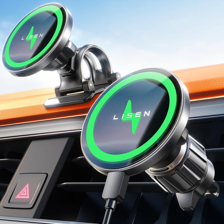 LISEN für Magsafe Autohalterung 15W Handyhalterung Auto mit Ladefunktion Handy Halterung Auto Magsaf