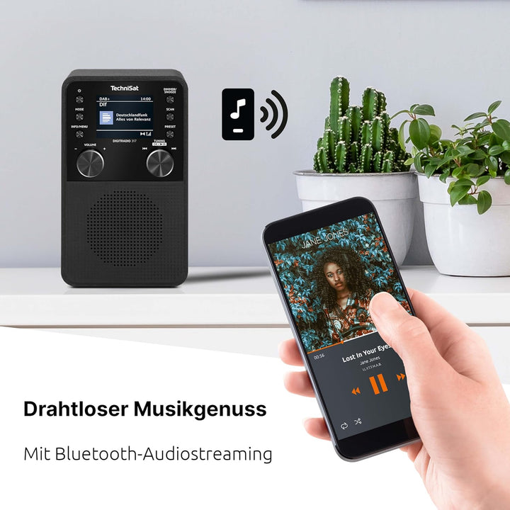 TechniSat DIGITRADIO 317 - Vertikales DAB+ UKW Radio mit Bluetooth Audiostreaming, Radiowecker, Slee