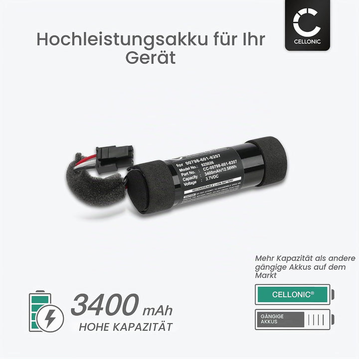 CELLONIC Akku kompatibel mit Logitech Ultimate Ears UE Boom 2 3.7V 3400mAh 1x 3400mAh, 1x 3400mAh