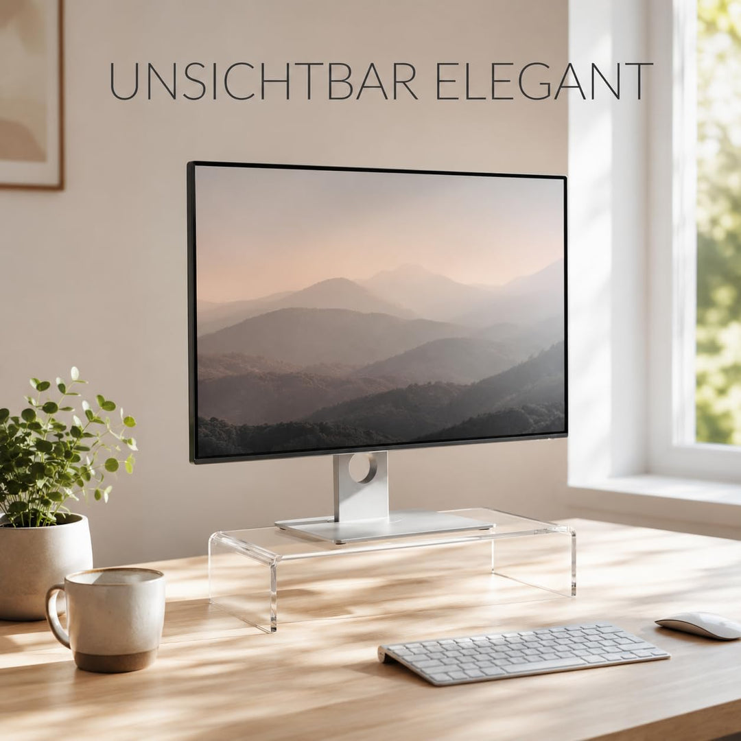 semper plastic Acrylglas Monitorständer transparent aus deutscher Herstellung - Exklusive Monitorerh