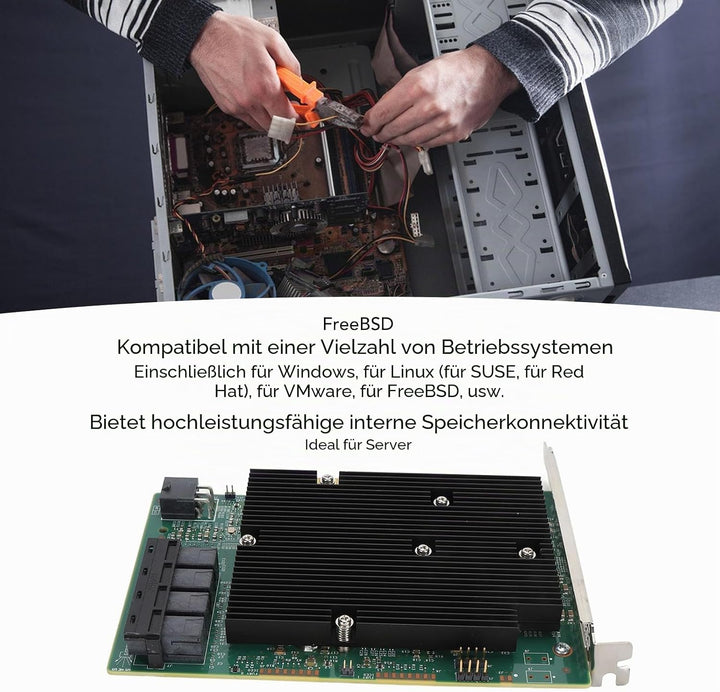 HBA-Karte SAS-Controller, 9300 16I HBA-Karte, 12 Gbit/s SATA SAS 16 Ports HBA-Controllerkarte, für W