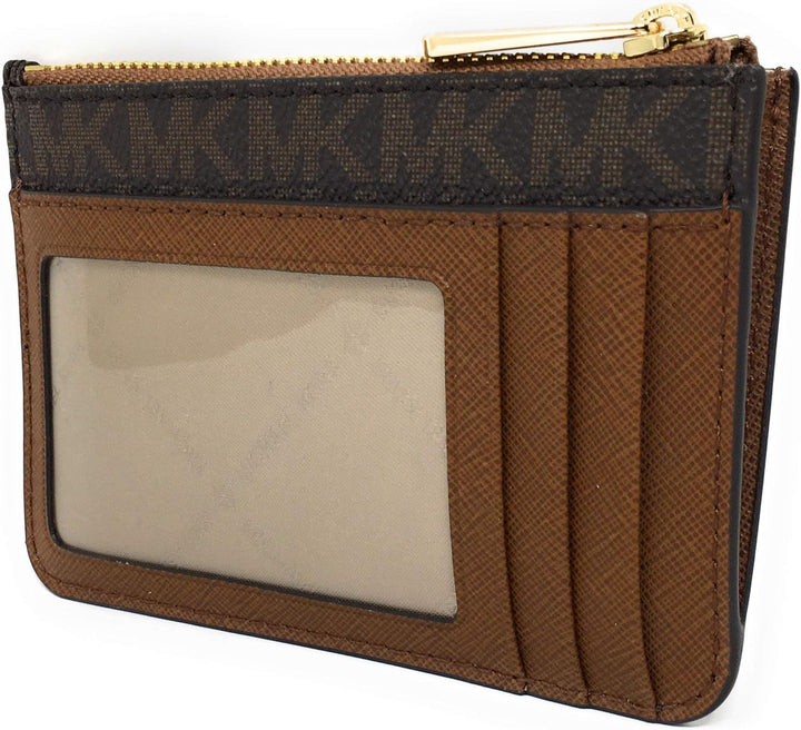 Michael Kors Jet Set Travel Kleine Tasche mit Reissverschluss und Ausweishalter – Twill PVC beschich