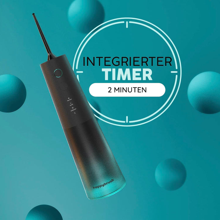 happybrush® Munddusche - TESTSIEGER* – 100 Tage testen - Kabelloser Water Flosser für Zahnreinigung