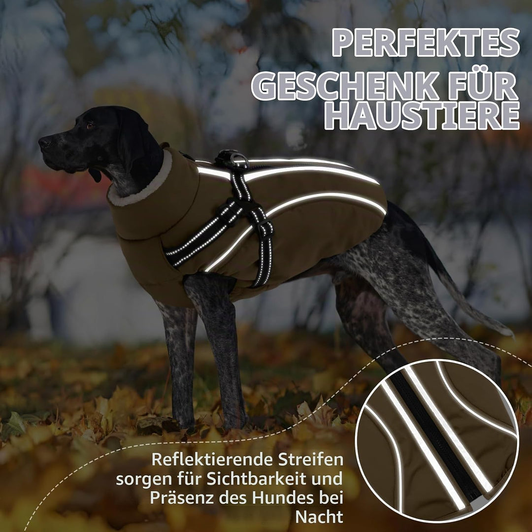 Hundemantel Hundejacke Warm Wintermantel mit Reissverschluss Winddichte &amp; Winddichte mit Reflektorst