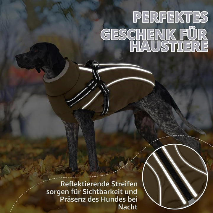 Hundemantel Hundejacke Warm Wintermantel mit Reissverschluss Winddichte &amp; Winddichte mit Reflektorst