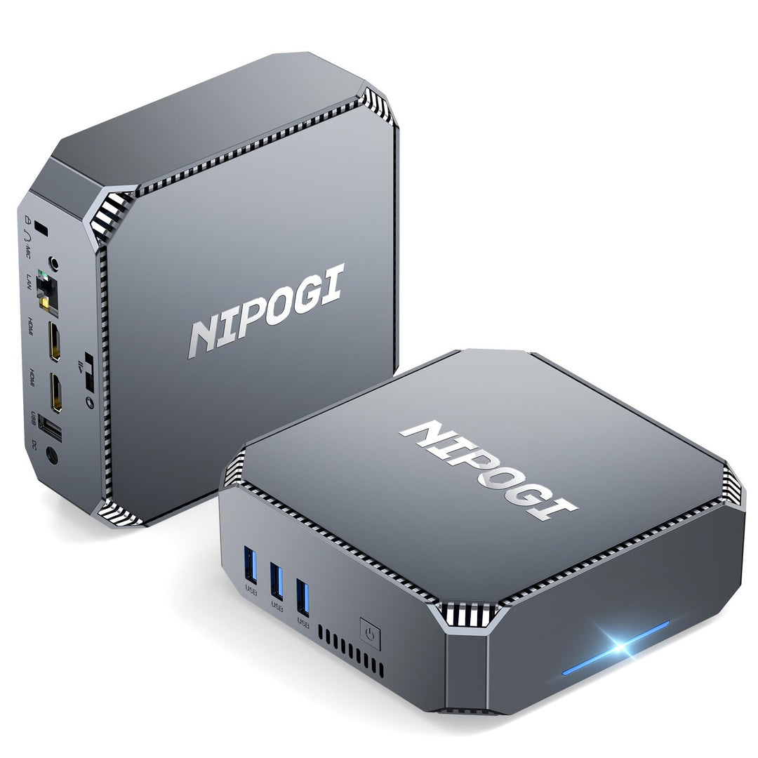 NiPoGi AK2 Plus Mini PC 16 GB DDR4 1 TB M.2 SSD, 12th Gen Intel Alder Lake-N100 (bis zu 3,4 GHz) Min