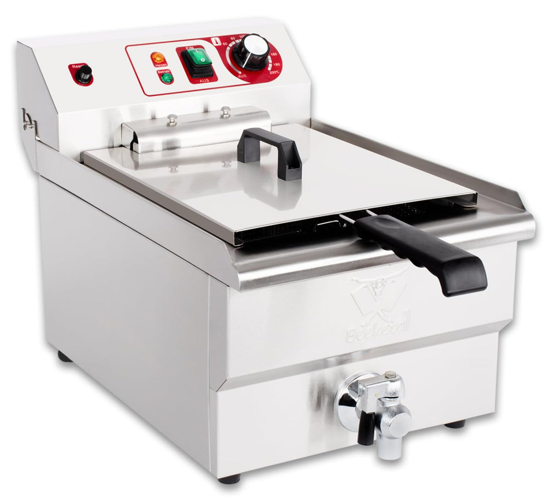 Beeketal 'BWF-131' Profi Gastronomie Kaltzonen Fritteuse (13l Volumen für max. 8,5l Öl) Gastro Imbis