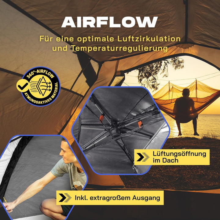 Lumaland Camping Zelt | Leichtes Pop Up Wurfzelt | 2-4 Personen Kuppelzelt | Trekking &amp; Festival Igl