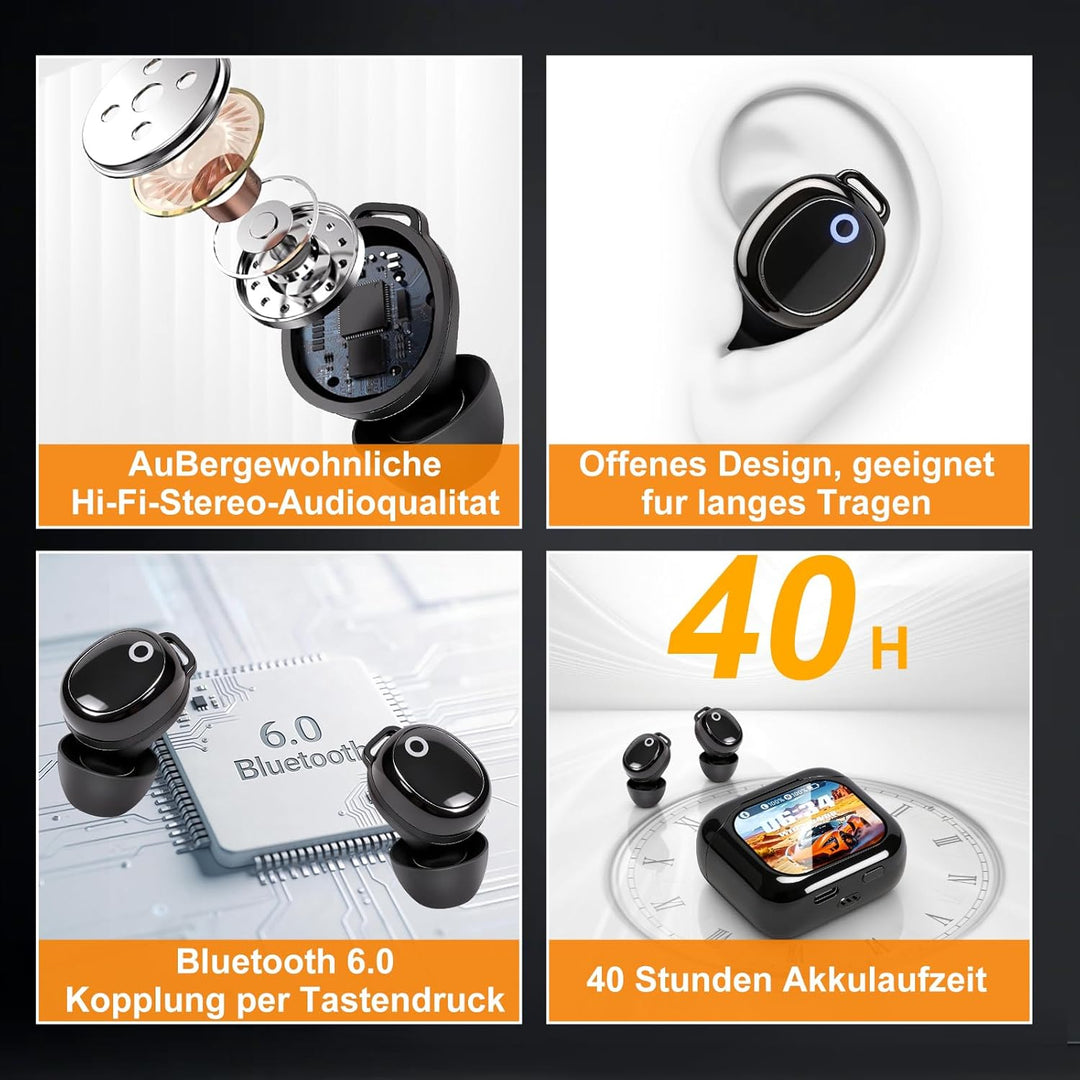 KI Übersetzer Kopfhörer, 159 Sprachen Übersetzungskopfhörer mit Touchscreen & App, Bluetooth 6.0 In