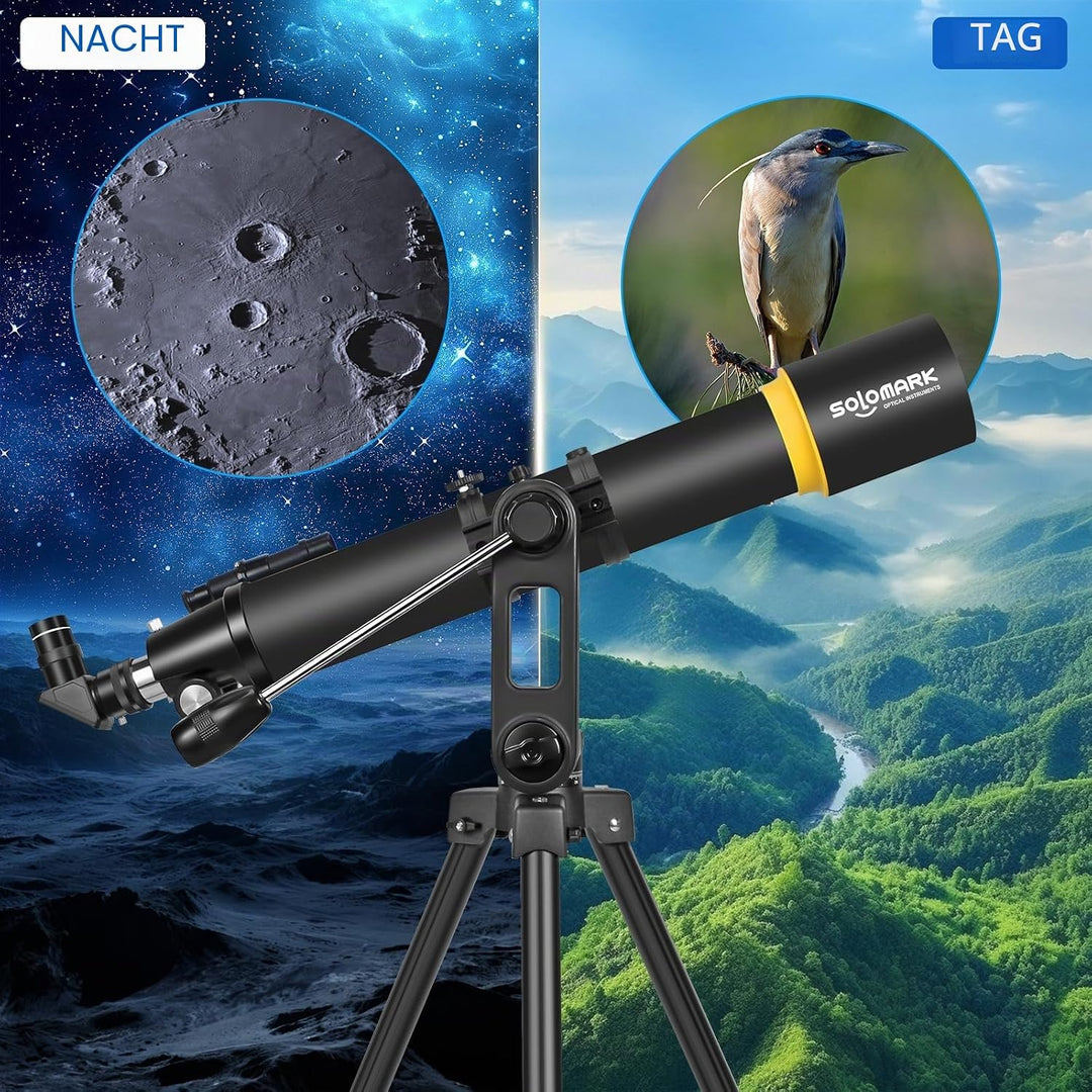 Teleskop für Erwachsene, Professionelle Hochleistungs 90mm Blende 800mm Refraktor Teleskope für Astr