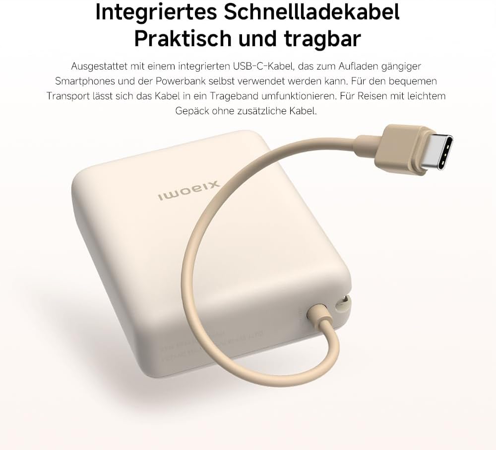 Xiaomi 33W Power Bank 10000mAh, Tragbares USB-C-Schnellladegerät, PD3.0, QC3.0, Apple 2.4, 3 Ausgang