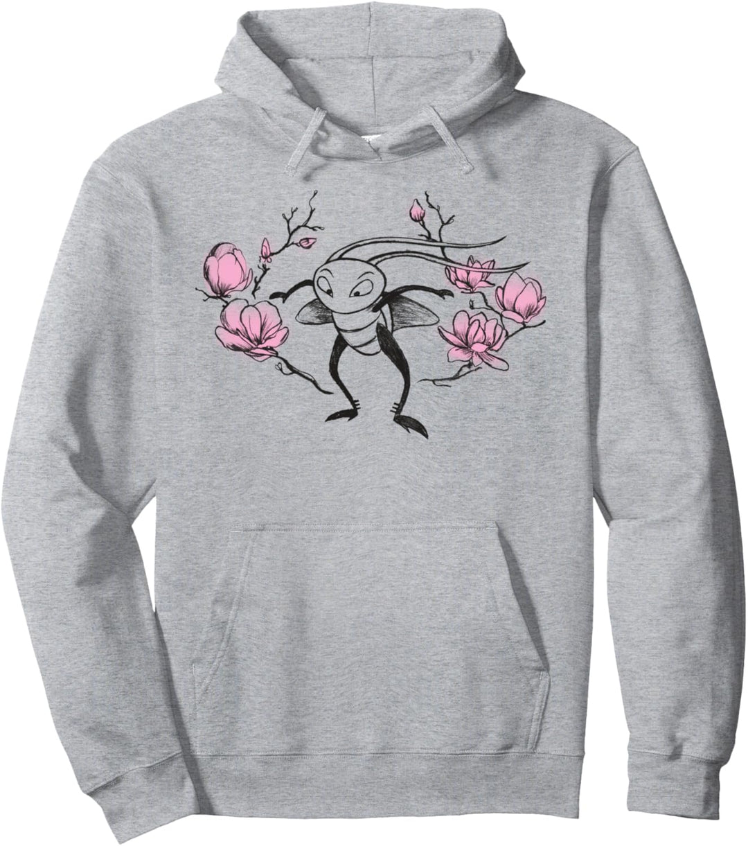 Disney Mulan Cri-Kee Floral Portrait Sketch Pullover Hoodie