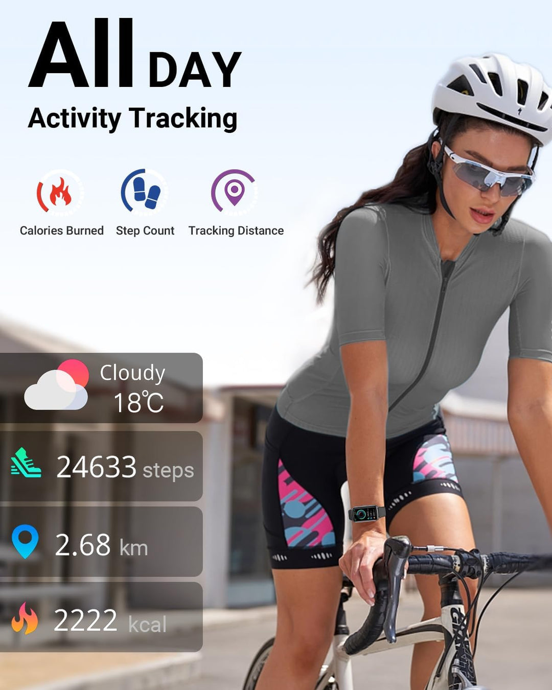 Fitness Tracker Fitnessuhr Damen Herren, bis zu 7 Tage Akkulaufzeit, 20+ Trainningsmodi, SpO2 Tracki