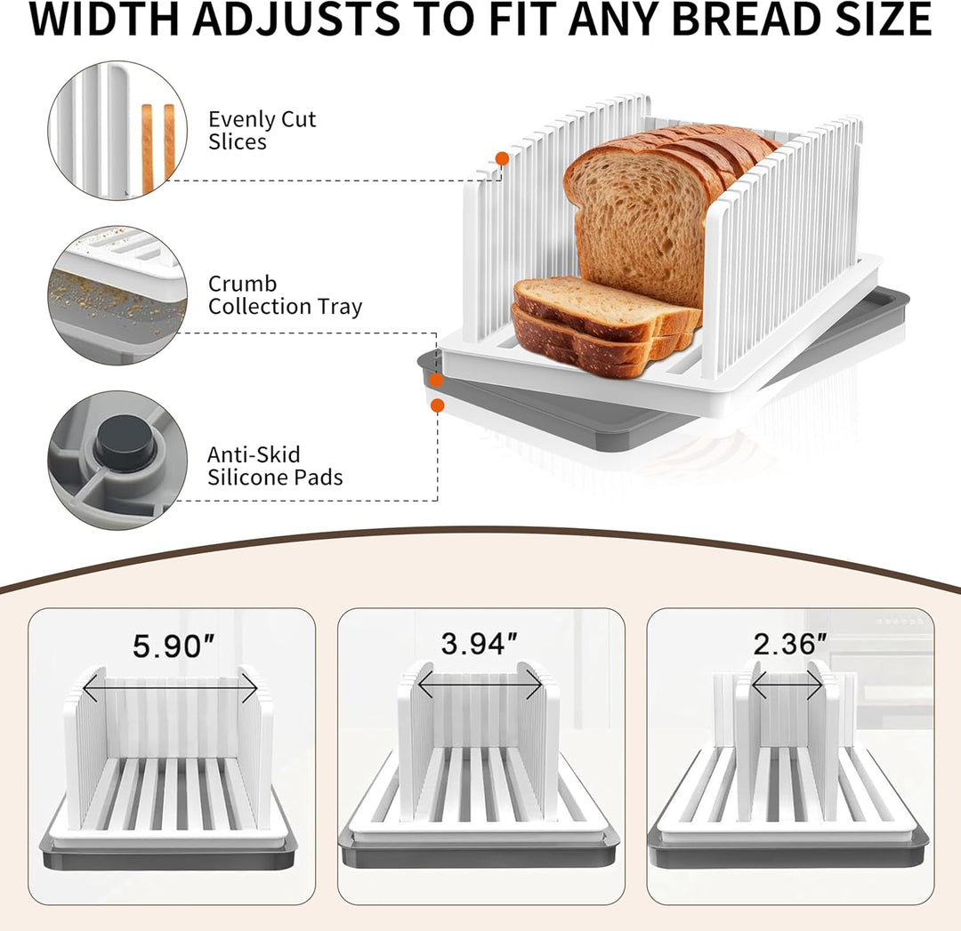 Brotschneider mit Box, 2-in-1 Brotschneider und Brotbox, brotschneidemaschine klappbar, Krümelauffan