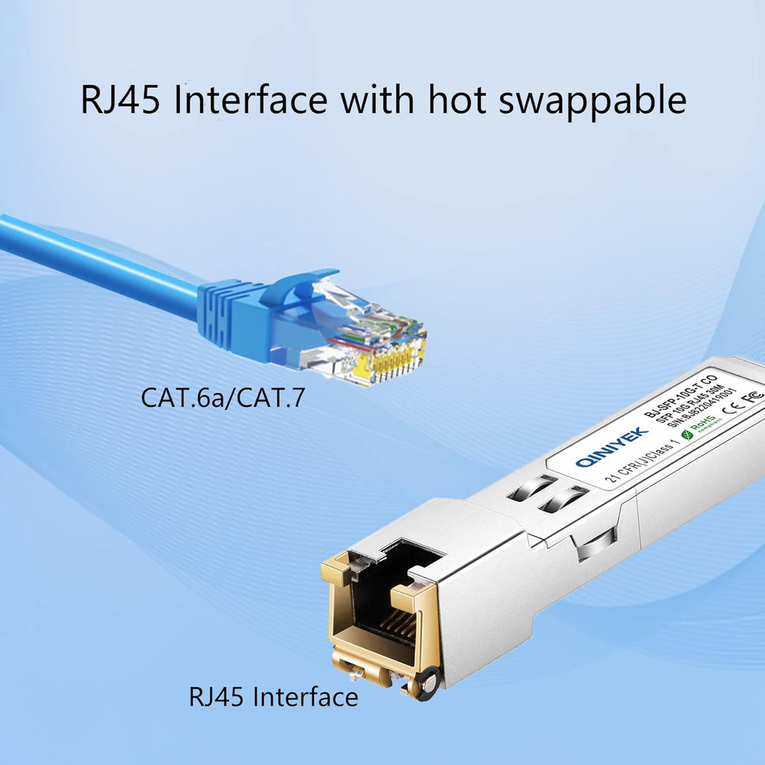 SFP+ auf RJ45 Modul, 10Gbase-T SFP+ Mini Gbic Transceiver, kompatibel mit Cisco SFP-10G-T-S, Meraki,