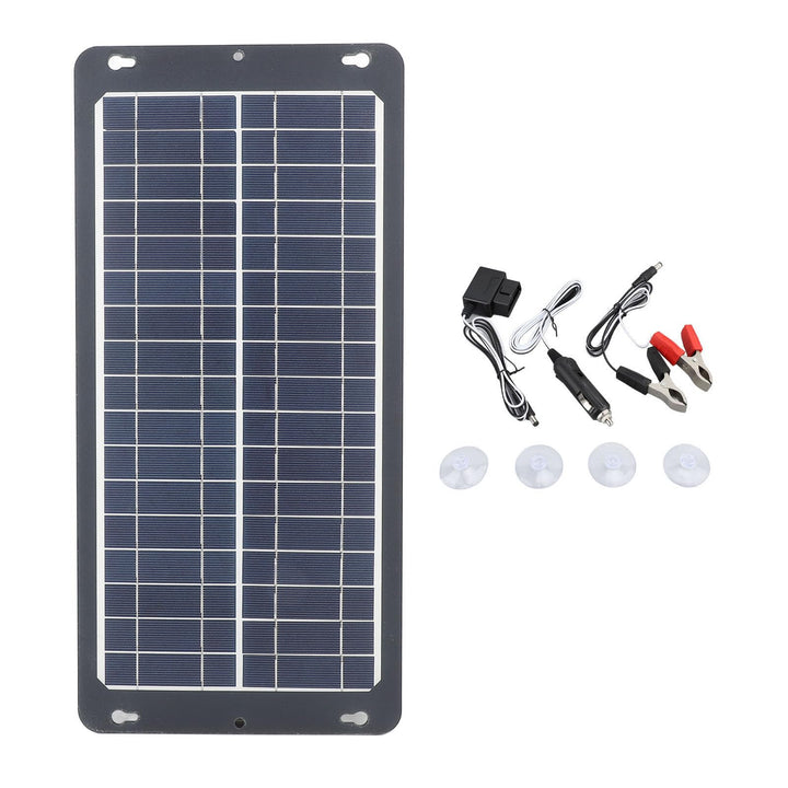 30 W Monokristallines Solarpanel Set mit OBD-Stecker Mehrfachanschlüssen für Camping Wohnmobil Outdo