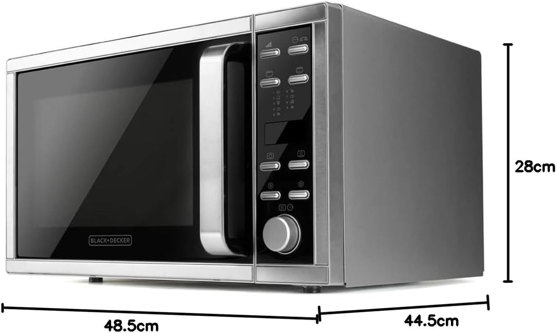 Black+Decker ES9700040B BXMZ901E Mikrowelle mit Grill und Konvektion, 25 liters, Grau Grill 25L