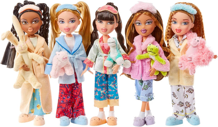 Bratz Slumber Party - Meygan Modepuppe - Mit 2 Pyjama-Garnituren, Plüschtier und Accessoires - Für K