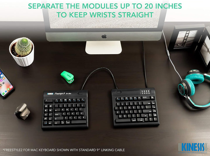 R-GO Tools Kinesis Freestyle 2 22,9 cm (9 Zoll) QWERTY-Tastatur für Mac schwarz, 9