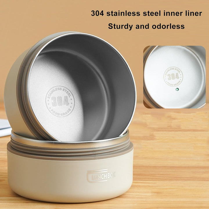 TOPINCN Isolierter Lunchbehälter aus Edelstahl 304 mit Thermobeutel, Versiegelte Lunchbehälter für L