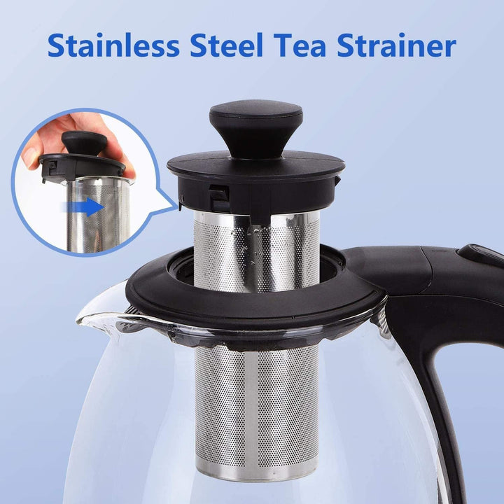 Taylor Swoden Wasserkocher Klein,1 Liter Wasserkocher Glas Led, 2200W Electric Kettle, Warmhaltefunk