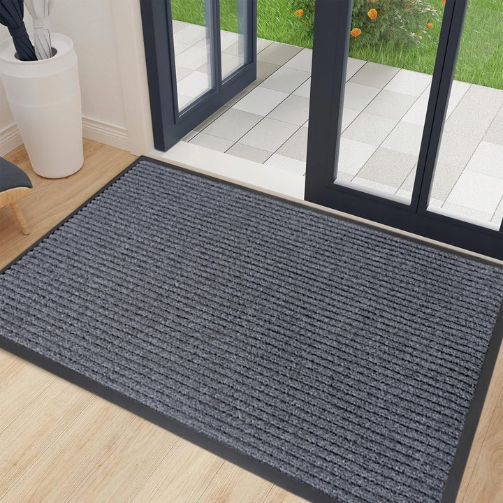 Fussmatte Grau 60x80 cm – Robuste, rutschfeste Schmutzfangmatte für Innen- und Aussenbereich - saugf