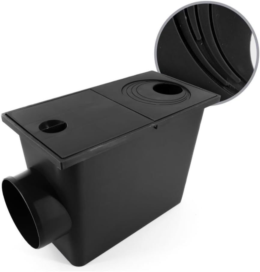 6 Stück Regenrohrablauf mit Sieb Regensinkkasten von 50mm bis 110mm Regenwasserablauf DN110 seitlich