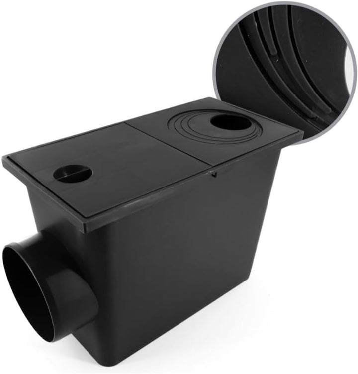 6 Stück Regenrohrablauf mit Sieb Regensinkkasten von 50mm bis 110mm Regenwasserablauf DN110 seitlich