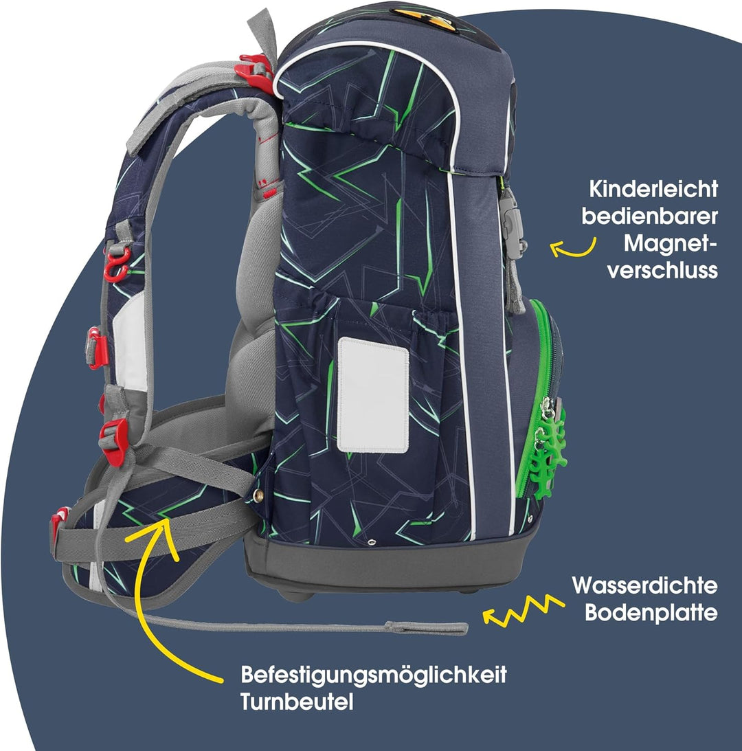 Step by Step GIANT Schulranzen-Set, 5-teilig, ergonomischer Tornister mit Reflektoren, höhenverstell