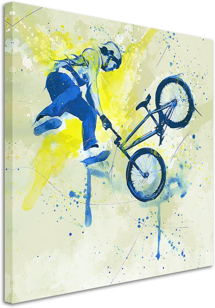Paul Sinus Art BMX I 60x60cm SPORTBILDER Splash Art Wandbild Aquarell Art