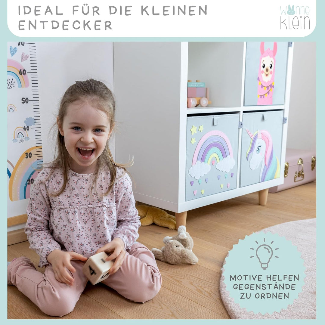 wonneklein Aufbewahrungsbox Kinder für Kallax Regal I Einsatz Kinderregal I Faltbox 33x33x33 Kinderz