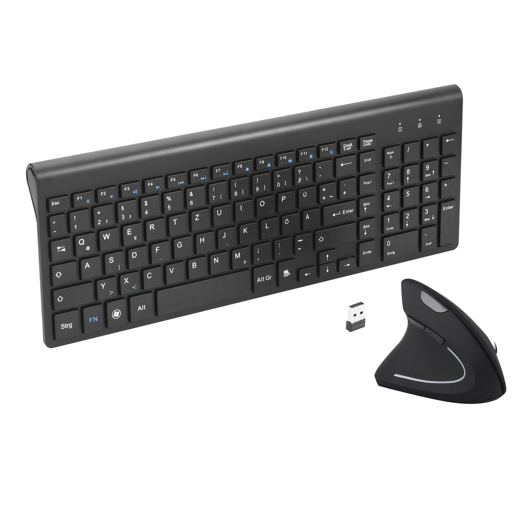 2,4 GHz Kabellose Vertikale Ergonomische Maus und Tastatur Combo Ultradünne tragbare Grösse für PC D