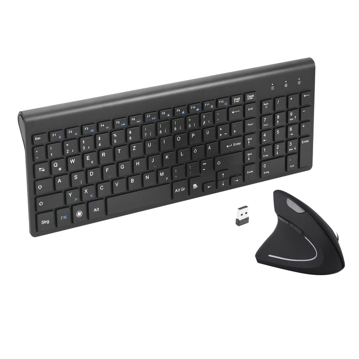 2,4 GHz Kabellose Vertikale Ergonomische Maus und Tastatur Combo Ultradünne tragbare Grösse für PC D
