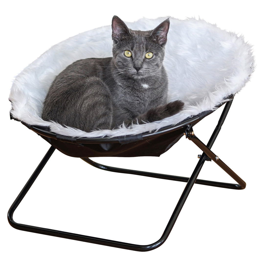 Kerbl Liegemulde „Sharon“, Liegeschale für Katzen, 50 cm Durchmesser in weiss oder braun (Weiss) Wei