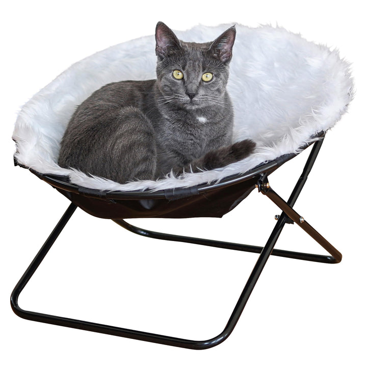 Kerbl Liegemulde „Sharon“, Liegeschale für Katzen, 50 cm Durchmesser in weiss oder braun (Weiss) Wei